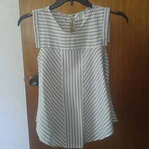 Blue and white striped top